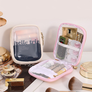 Transparent Travel Cosmetic Bag Portable Mini Waterproof Cosmetic Lipstick Storage Bag Multifunctional Clutch Bag