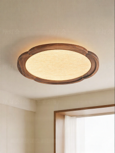 FANCY LAMP CLUB | Aesthetic Traditional Walnut Design Eye-Protecting Full Spectrum Ceiling Light