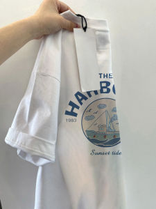 เสื้อยืดแขนสั้นผ้าฝ้ายแท้สไตล์ย้อนยุคสไตล์อเมริกันสำหรับผู้หญิง ทรงหลวม ไซส์ใหญ่ ดีไซน์เก๋ไก๋ แบรนด์ดัง เสื้อผ้าทำงานสไตล์เกาหลี