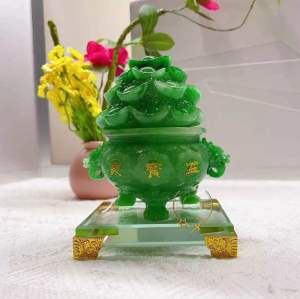 Fortune Bliss Feng Shui Jade Cornucopia Lucky Charm Ornament