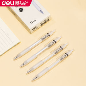 Deli 12Pcs 0.35mm Ballpen Press Personal Gel Pen 0.5mm Full Needle Tube (black) 1Pc EG122-BK
