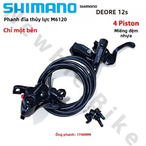 SHIMANO | Cần Gạt Phanh Đơn Shimano Deore M6120 Cho Xe Đạp MTB Phanh Đĩa Thủy Lực Resin BL-M6100 BR-M6120 4 Piston Bên Trái Phía Sau 1700MM