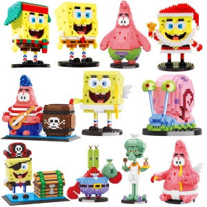 Bộ Khối Xây Dựng Micro SpongeBob SquarePants Patrick Star Squidward - Đồ Chơi Giáo Dục Theo Chủ Đề Anime Cho Trẻ Em Quà Tặng Sinh Nhật