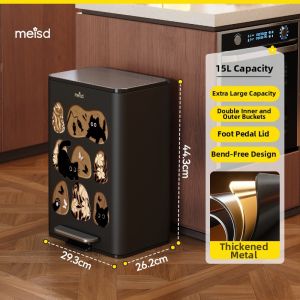 MEISD | Vintage Luxury High Capacity Footstep Metal Trash Can