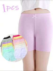Quần Short An Toàn Màu Kẹo Ngọt Cho Bé Gái Có Nơ Nhỏ Lưng Thun Mềm Mại Chất Liệu Polyester Pha Thoải Mái Thích Hợp Mặc Hàng Ngày Mùa Hè