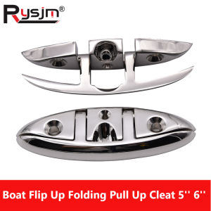 SS316 Boat Flip Up Folding Pull Up Cleat for marine boat yacht accessories 316 Stainless Steel Flip Up Cleat 5 Inch 6 Inch