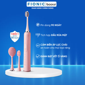 Bàn Chải Đánh Răng FIONIC ET04 Tặng Kèm Đầu Rửa Mặt Công Nghệ Sóng Âm Sonic Đánh Răng Tự Động
