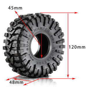 RS | 4pcs 1.9" Wheel Tires All-Terrain 120*48mm for 1:10 RC Rock Buggy Crawler Car TRX4 Axial SCX10 90046 Capra