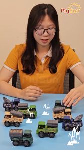 Mô hình đồ chơi xe quân sự quân đội bộ đồ xe phóng tên lửa xe rada xe bồn đồ chơi MySun