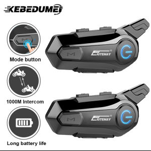 1/2Pcs Bluetooth Motorcycle Helmet Intercom Headset for 2 Rider intercomunicador Moto Wireless Interphone Noice Reduction