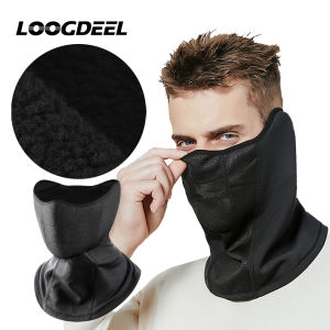 LOOGDEEL Windproof Thermal Fleece Bike Headband Scarf Men Women Breathable Cycling Neck Gaiter Winter Warm Cycling Face Mask