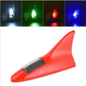 Solar Shark Fin Antenna Roof Tail Light Warning Light Flash Modified Car Decoration Light Pilot Light