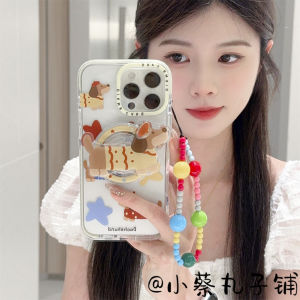 เคสโทรศัพท์แบบแม่เหล็กดึงดูดแบบดึงดูด Star Cartoon Sausage Dog พร้อมสายรัด ป้องกันการตกหล่น สำหรับ Apple 16promax 15 รุ่นใหม่