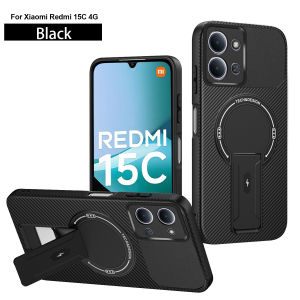 Applicable to Redmi 15C mobile phone case Redmi A5 carbon fiber pattern bracket Redmi 14C magnetic anti-drop hard case h260709