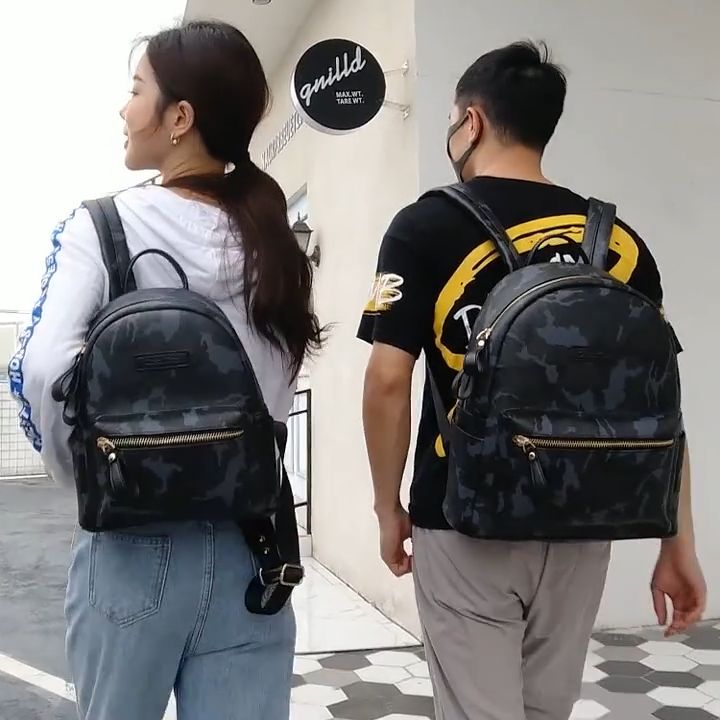 Balo da thời trang nam nữ hoạ tiết rằn ri, cặp da PU cao cấp chống thấm ...