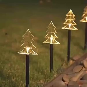 other | 5pcs/lot Solar Lighting Christmas Tree Lights For Outdoor New Year Garden LED Festvial Lights Light Up Yard Decor