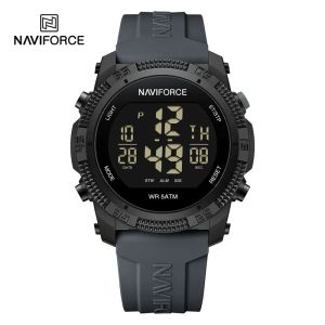 NAVIFORCE Watches For Men LCD Digital Fashion Casual Date and Week Alarm Display 3ATM Waterproof Silicone Strap Electronic Clock