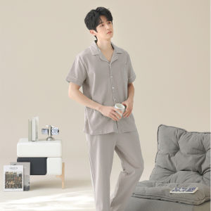 Bộ đồ ngủ nam MiiOW vải cotton tay ngắn quần short thoáng khí