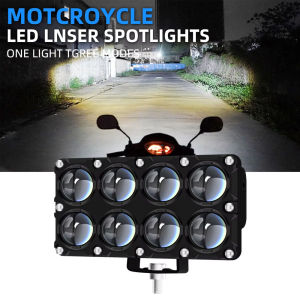 6/8/10 Lens Auxiliary Motorcycle Spotlight Working Fog Lights Bulb Projector Headlight Additional Electric Driving Spot Lamp 12V