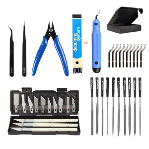 38 Pcs 3D Model Carving Tool Kit Deburring Engraving Knife DIY File Cutter Scraper Trimming Tool Set for 3D Print Projects