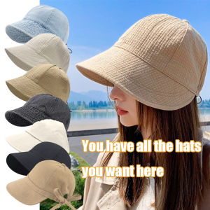【PrettySet】Summer Wide Brim Hat Outdoor Travel Portable Sun Caps Women Waffle Beach Bucket Hats