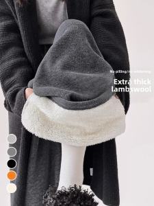 กางเกงขายาวทรงหลวมเอวสูงบุขนแกะสำหรับผู้หญิงในฤดูหนาว กางเกงขายาวทรงหลวมสบาย ๆ สำหรับฤดูใบไม้ร่วงและฤดูหนาว