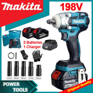 Impact Wrench Heavy Duty Japan Original  Electric Wrench Rechargeable Set Makita Power Tools With Charger Impact Drill Cordless Full Set For Motorcycle With Hammer Cordless Drill Brushless 2 Battery