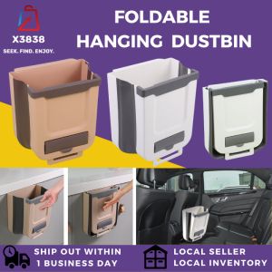 ✅ Foldable Hanging Rubbish Bin Wall Mounted Trash Can Portable Kitchen Garbage Folding Dustbin Tong Sampah Dapur Kereta 厨房挂式折叠垃圾桶