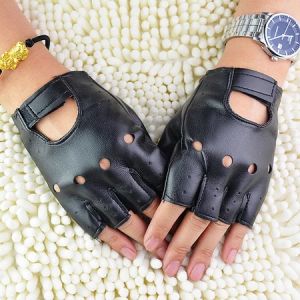 PU Leather Fingerless Gloves for Child/adult Half Finger Gloves for Dancing Cosplay Cycling Outdoor Sports Gloves