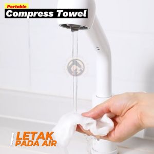 7PCS Compressed Towel Disposable Compressed Towel Tablets Portable Towel Soft Facial Towels Tuala Kecil Tuala Muka Camp