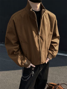 Mens Thickened American Pilot Style Loose Cotton Jacket Short Size XS Stand Collar Zipper Closure Waterproof Casual Coat