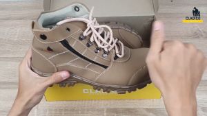 Sepatu Safety Pria Ujung Besi & Zipper Resleting Risleting