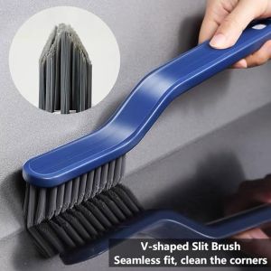 1PCS Scrub Brush Cleaning Brush with Clamp Deep Clean Brush with Ergonomic Non Slip Handle & V-Shape Stiff Bristles Scrub Brushes for Cleaning Bathroom Shower Kitchen Groove Gap Cleaning Brushes