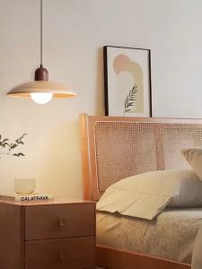 RHPOA E27 chandelier Tir color lights easy installation wooden style