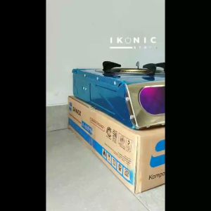 IKONIC Kompor Gas Sanex 2 Tungku Stainless Steel K-608S 100% Original Garansi Resmi