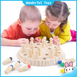 Wonderful Toys Wooden Memory Match Stick Chess Game Color Memory Chess Funny Block Board Game Memory Match Stick Chess
