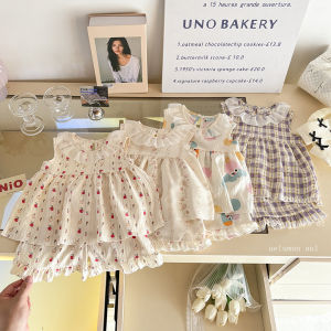 Summer Thin Sets Suitable for Baby Girls Clothing Sets Floral Print Newborn Items Lace Shorts + Tops