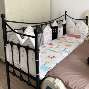 Iron Art Sofa Bed Childrens Bed with Guardrail Boys Girls Princess Bed Side Bed Simple Wide Connecting Bed Baby Bed