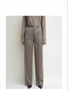 Vinegar Fiber Lustrous Commuter Straight Trousers