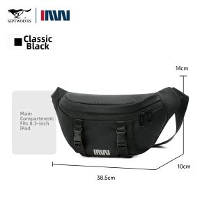 SEPTWOLVES | Mens Sport Outdoor Fashion Leisure Black Backpack