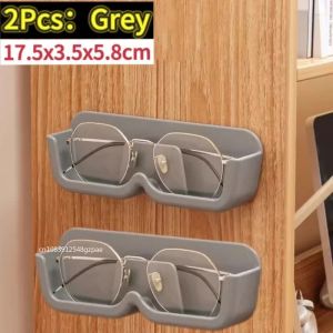 2-4 Glasses Storage Rack Sunglasses Display Rack Wardrobe Organizer Wall-mounted Punch-free Cloakroom Sunglasses Organizer Shelf