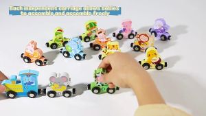 Đoàn tàu nam châm 12 con giáp chất liệu gỗ đồ chơi giáo dục phát triển tư duy