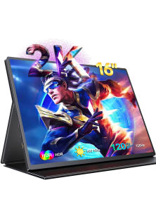 Holakay 16" 2K Portable Monitor 2560*1600 16:10 100%sRGB 500Cd/m² 120Hz Gaming Display For Xbox PS5 Switch Laptop Mac Phone