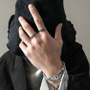Nhẫn Nam TIN Ring lưỡi Lam Màu Bạc Không Gỉ - Nhẫn Thời Trang Nam Cao Cấp Titan Maxshopdoc