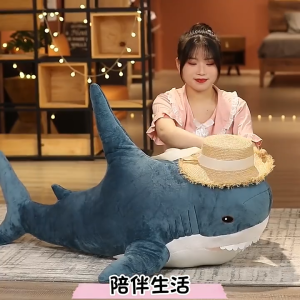 Birthday Gift Bantal Jerung Plush Toy Shark Sleeping Pillow Soft Toy Stuffed Anak Patung Comel Shark Plushie 鲨鱼公仔抱枕