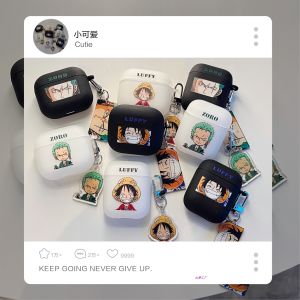 คุณค่าหูฟัง ผู้ชาย เคสป้องกันลายการ์ตูนลูฟี่วันพีซ AirPods3 สำหรับ iPhone รุ่น 1/2 สาย Pro