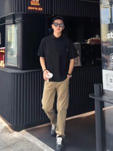 Áo Thun Nam Tay Ngắn 220g Chất Lượng Cao Dáng Rộng Thường Ngày Mùa Hè Polyester Phong Cách Mỹ Thương Hiệu Thời Trang