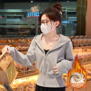 SUHUIQIAN | Short Shoulder Yellow High-Grade Petite Women Hooded Jacket