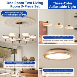 YIGELIGHTING | Retro Light Luxury Dining Chandelier 3-Lights Glass Saucer Design