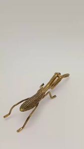 Vintage Brass Mantis Ornament Antique Insect Figurine Miniature Desk Decor Collectible Handmade Craft Tea Pet Home Decor